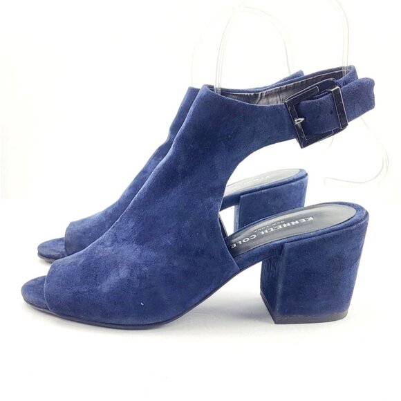 Kenneth Cole Blue Suede Block‎ Heeled Sandal - Size 6.5 - Picture 5 of 8